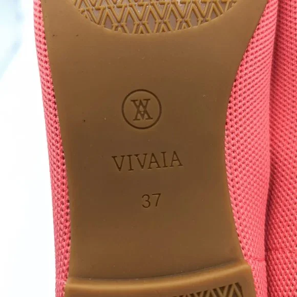 VIVAIA Audrey Coral Pink Ballet Flats Loafers BLACK CAT Size 7 (37) Slip On - Picture 7 of 8
